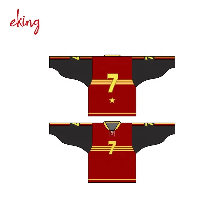 Custom practice goalie cut ice hockey jersey embroidered