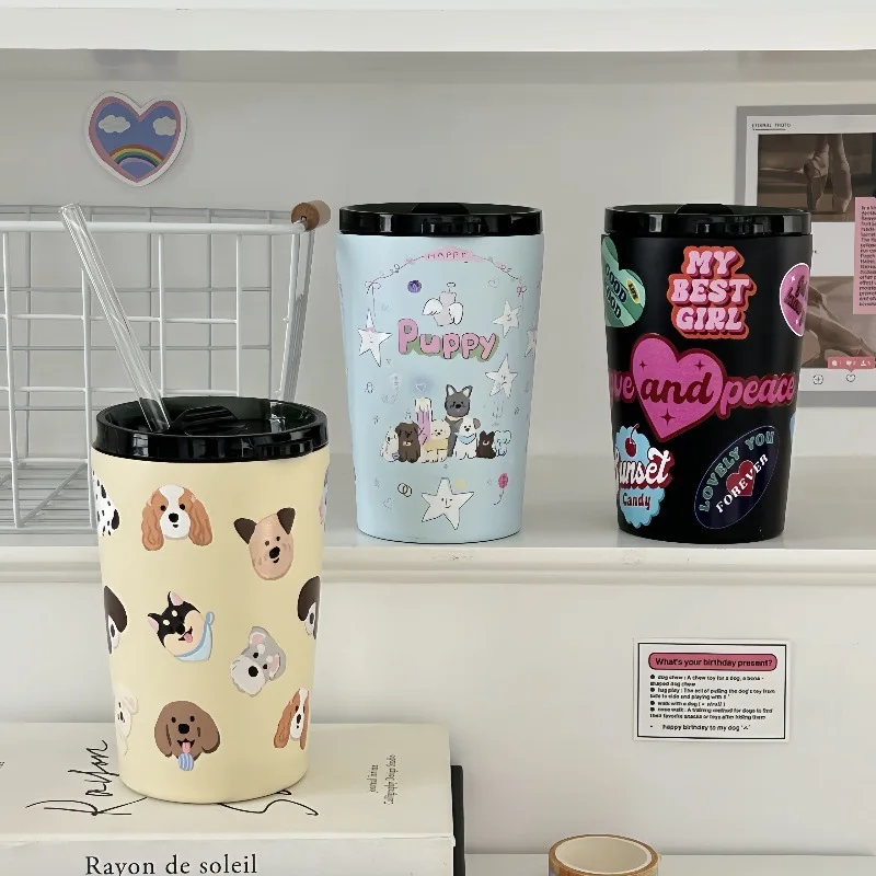 IMOGY Eco-Friendly Stainless Steel Travel Mug Minimalist Design Insulated Metal Cup with Handle Lid Vacuum Tumbler for Parties