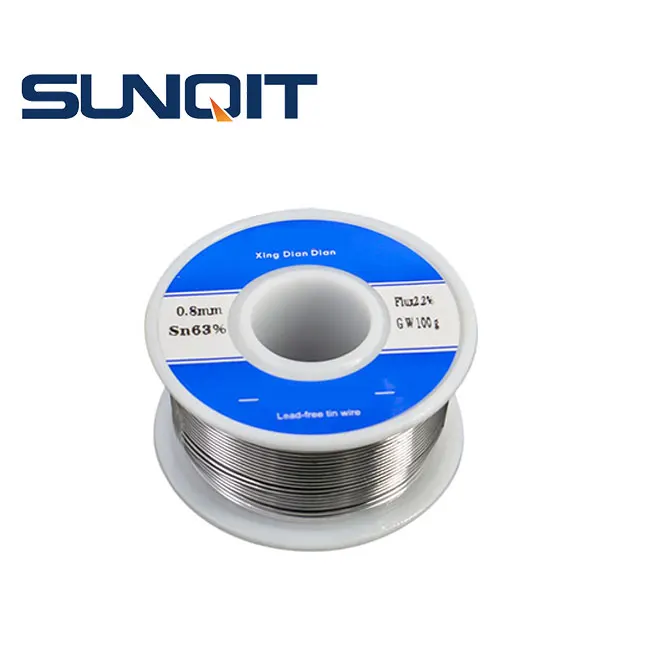 Электропаяльник SUNQIT Sn99.3 Pb0.3, Электрический паяльник с проволочным сердечником, без свинца, Оловянная канифоль, с флюсом