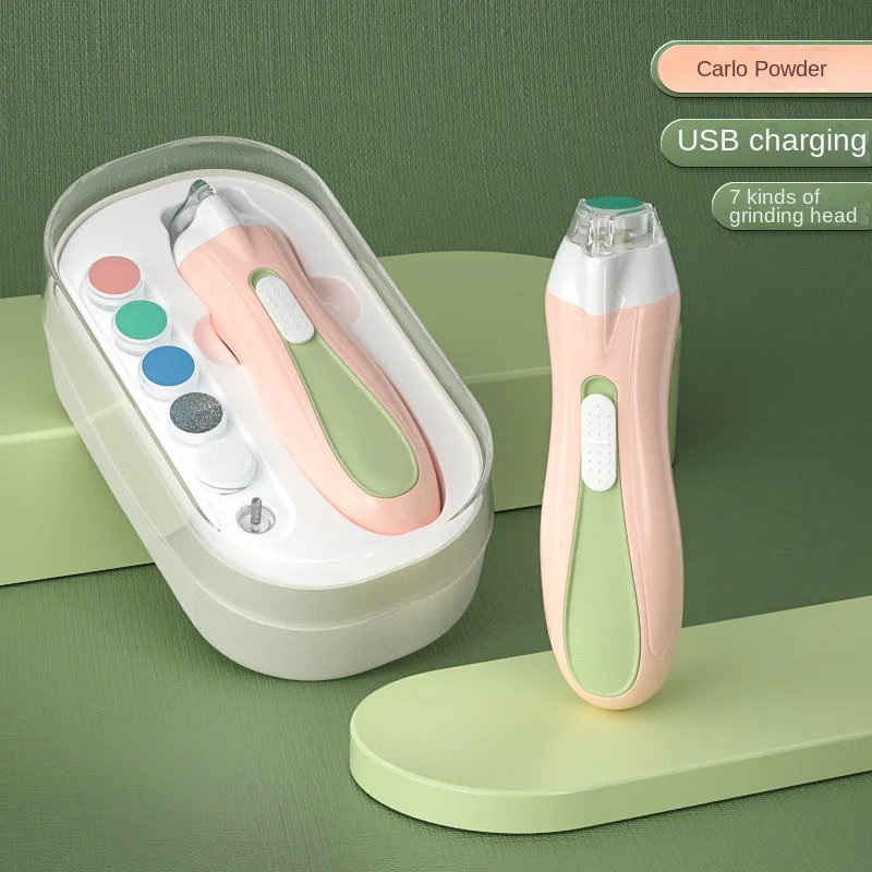 Rechargeable Electric Nail Clipper for Newborns Children Baby Manicure Care Set with Plastic Finger Accessory for Pedicure Toes