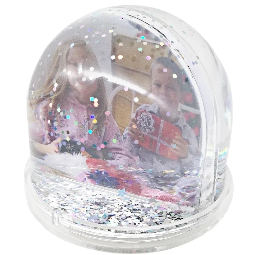 Acrylic Oil-filled Semi-circle & Quicksand Photo Frames, Photo Paper Frames, Crystal Ball Frame Ornament for Home.