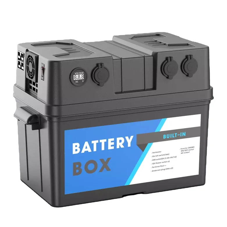 Outdoor Camping 110V 60HZ Battery Box 12V Portable Battery Box with 300W Inverter
