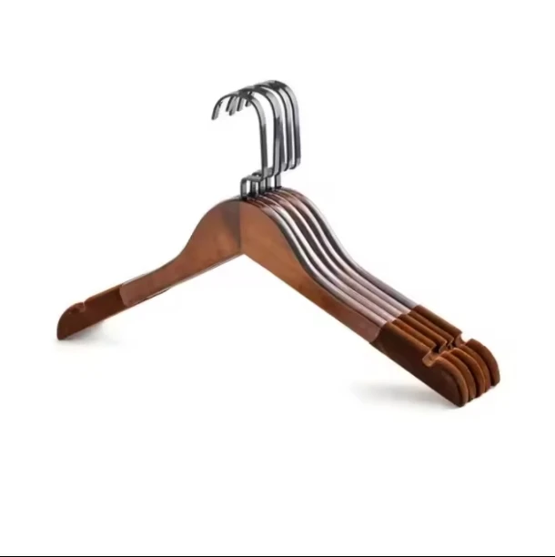 Best selling natural wooden hanger custom wardrobe household multipurpose clothes hangers wood hangers