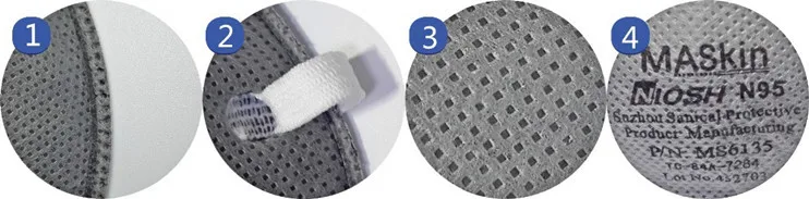 High Efficiency Filter PM2.5 Activated NIOSH Mask N95