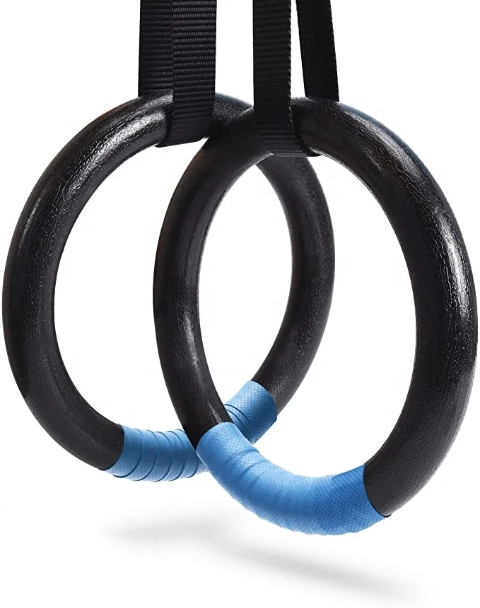Gymnastic Rings 1100lbs Capacity with 14.76ft Adjustable Buckle Straps Pull Up Exercise Rings