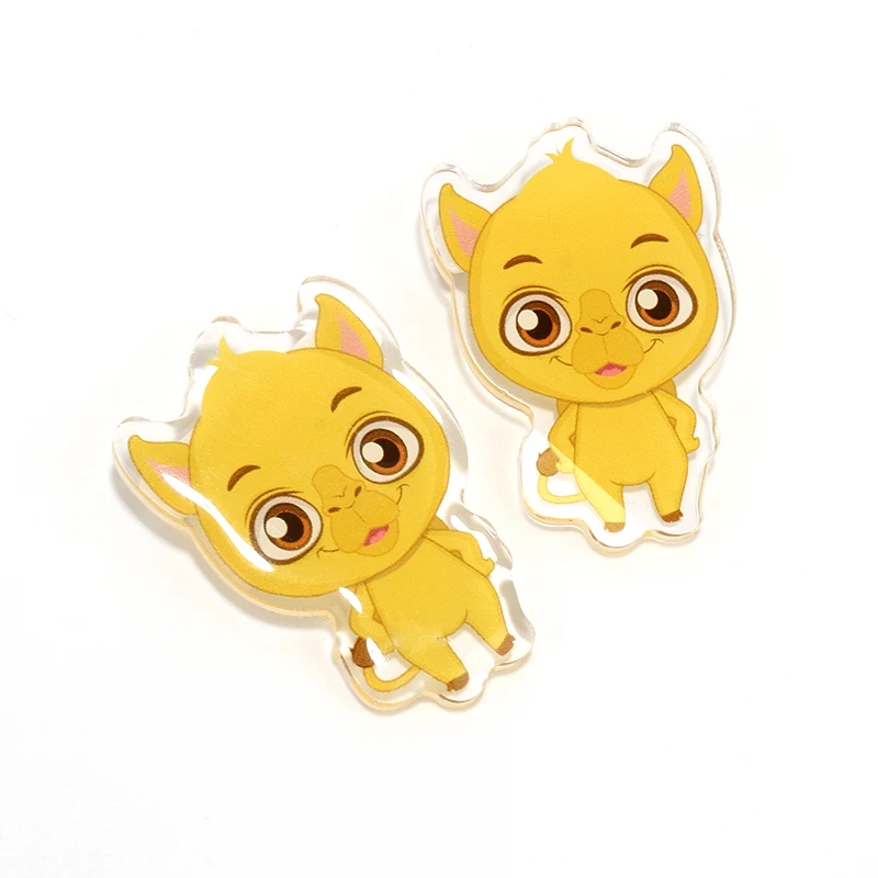 Plastic Epoxy Quality Personalized Transparent Custom Design Sample Round Cartoon Clear Button Lapel Pin Acrylic Badge For Girls