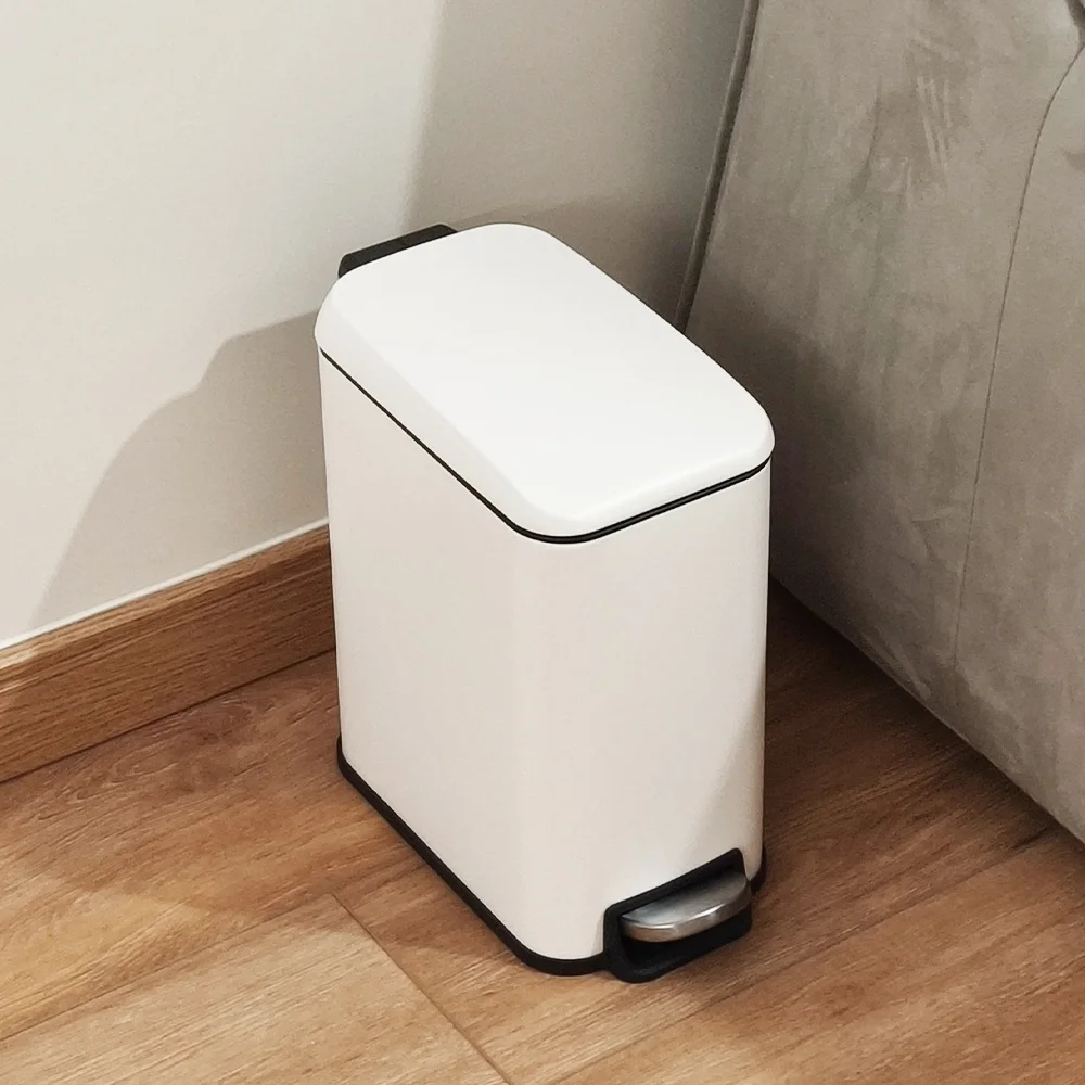 Hot Sale 5L Cold Roll Steel Rectangular Pedal Dustbin Removable Inner Bucket Trash Bin For Kitchen And Bathroom