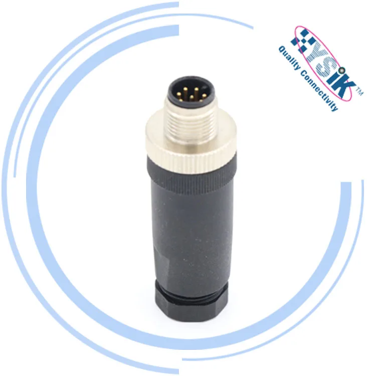 Hot Selling Field Assembly M12 Plastic Plug PG7 PG9 Male Female 2 3 4 5 8 Pin M12 Connector Screw joint Round M12 Connector