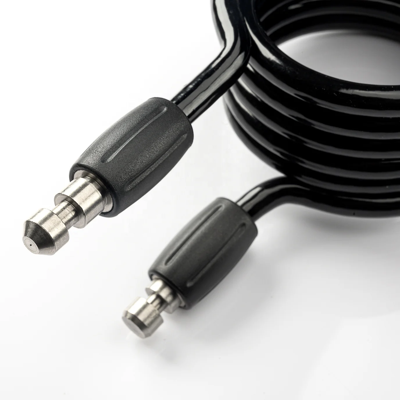 12mm Retractable PVC Coating Galvanized Security Bike Lock Coil Cable Retractable Steel Coiled Cable Lcok