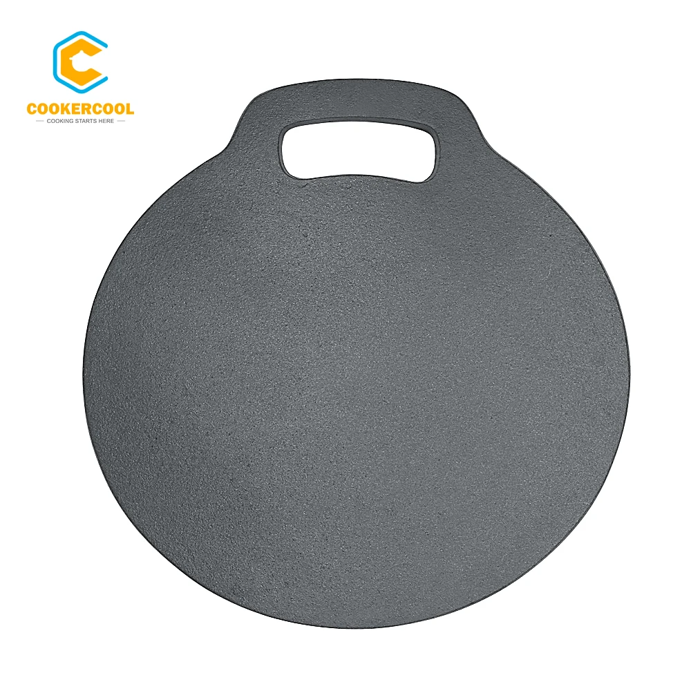 Cookercool Kitchen Pancake Pre Seasoned Cast Iron Pizza Pan Crepe Dosa Roti Tawa Budare Grill Fry Pan