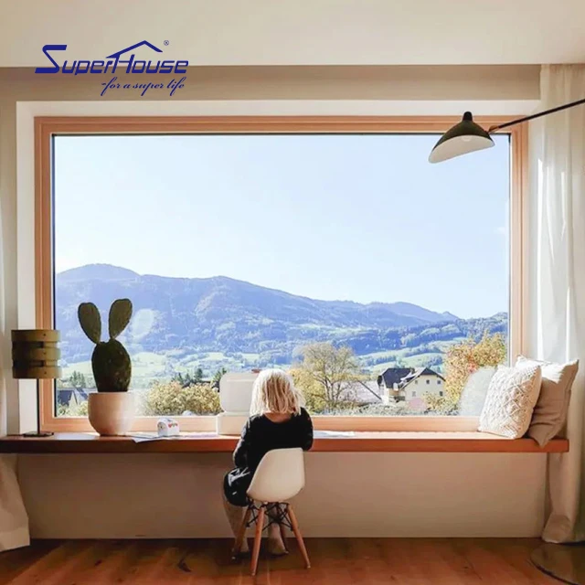 NFRC AS2047 Hurricane Proof Impact Customized Modern Smart Big Fixed Window Picture Windows Kitchen Graphic Design Vertical