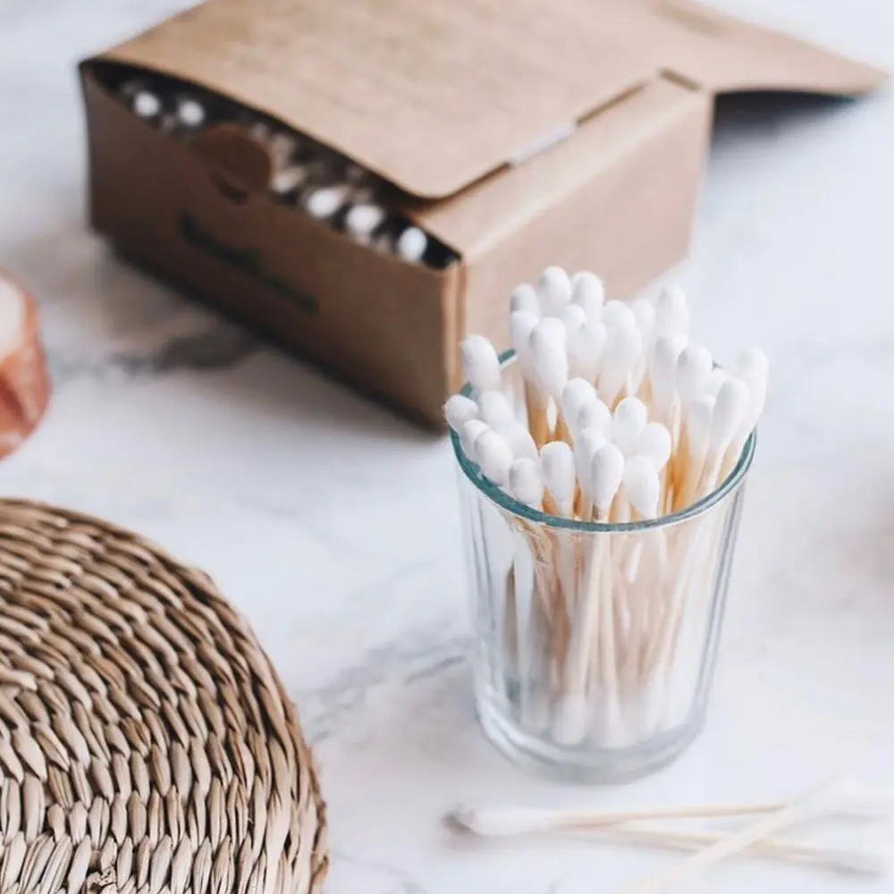 Sterile Individual Eye Makeup Remover Stick Bamboo Health Cotton Swab for Beauty Shop Cleaning Makeup & Eyelash Sponge Material