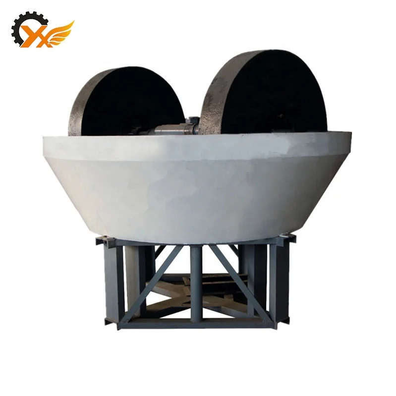 
Diesel engine 3 wheels round gold wet pan mill for gold extraction on sale 