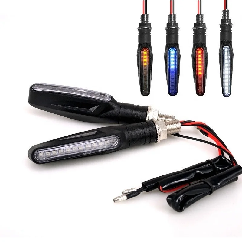 Universal a Pair LED Motorcycle Turn Signal Light 12 SMD Tail Light Flasher Flowing Water Blinker IP68 Motorcycle Flashing Light