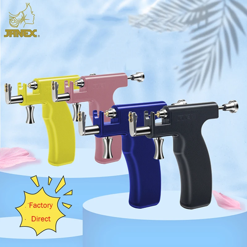 Janex New Model Reusable Ears Nose Body  Stainless steel No Pain  Safe  Piercing Kit    Pierced Machine