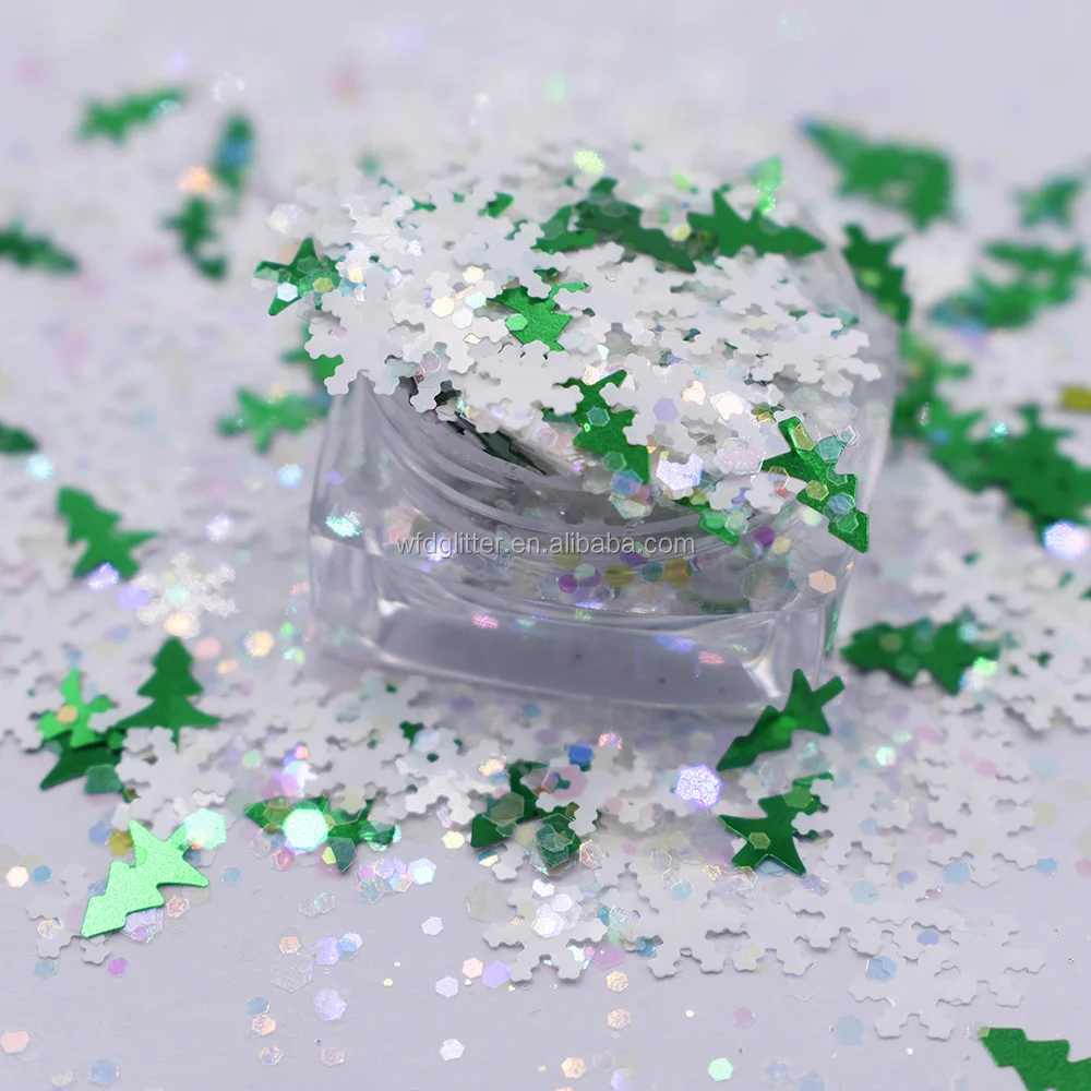 2022 Wholesale Snowflakes Glitter bulk opal glitter chunky mixes glitter for Christmas decoration