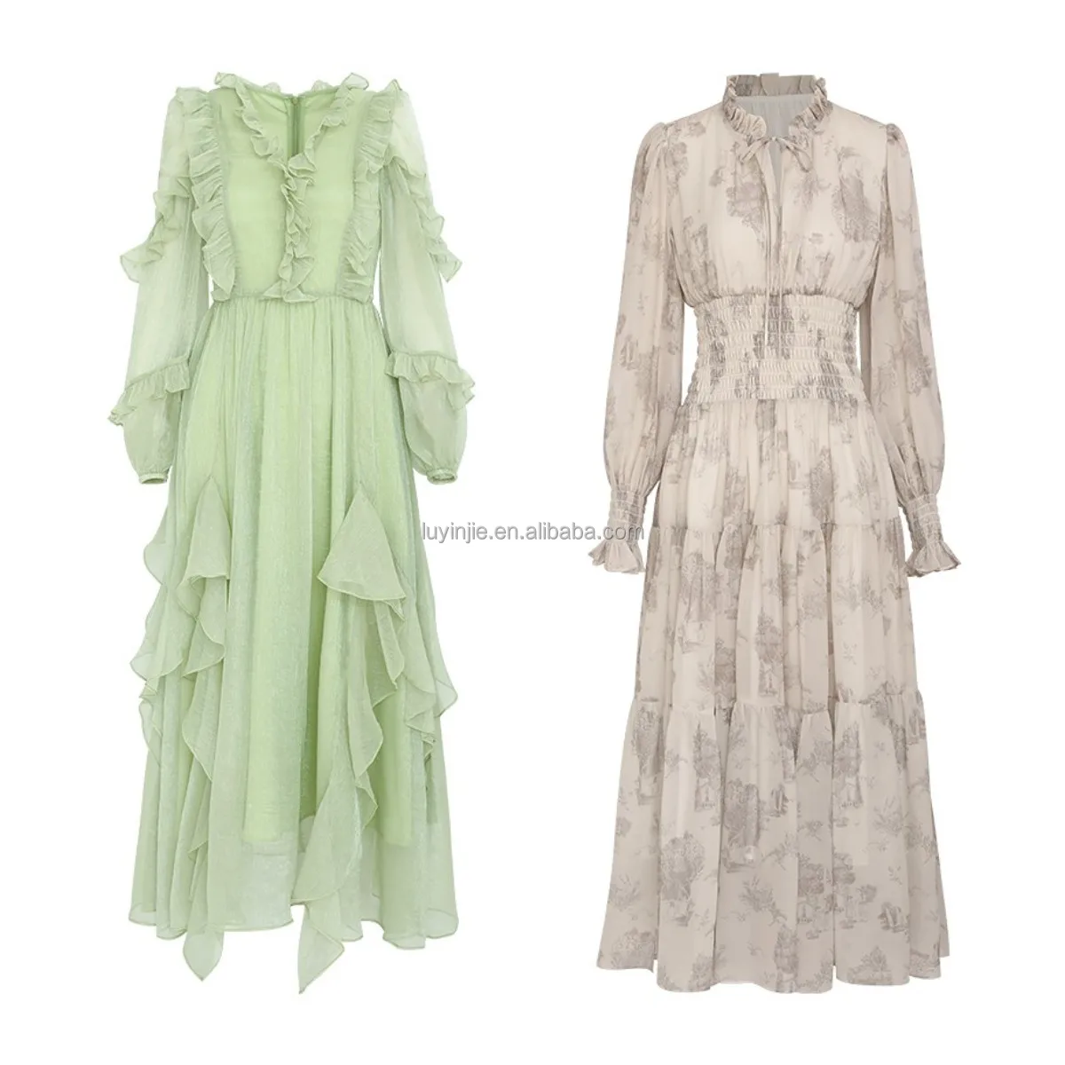 Fairy Piao Piao dress 2023 early autumn new temperament thin casual long long-sleeved skirt thin female