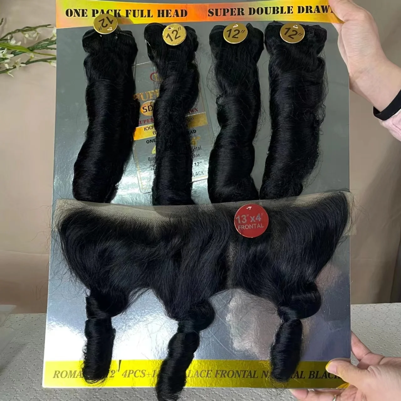 KEMY HAIR 4+1 SDD Remy Human Hair Pack Bone Straight bundles with Frontal Super Double Drawn Bundles Wigs for Black Women
