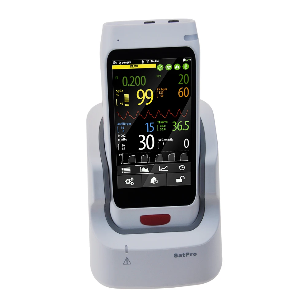 5 inch Touch Screen Veterinary Vet Vital Sign Monitor Capnograph ETCO2 ECG Monitor cat dog horse hamster animal
