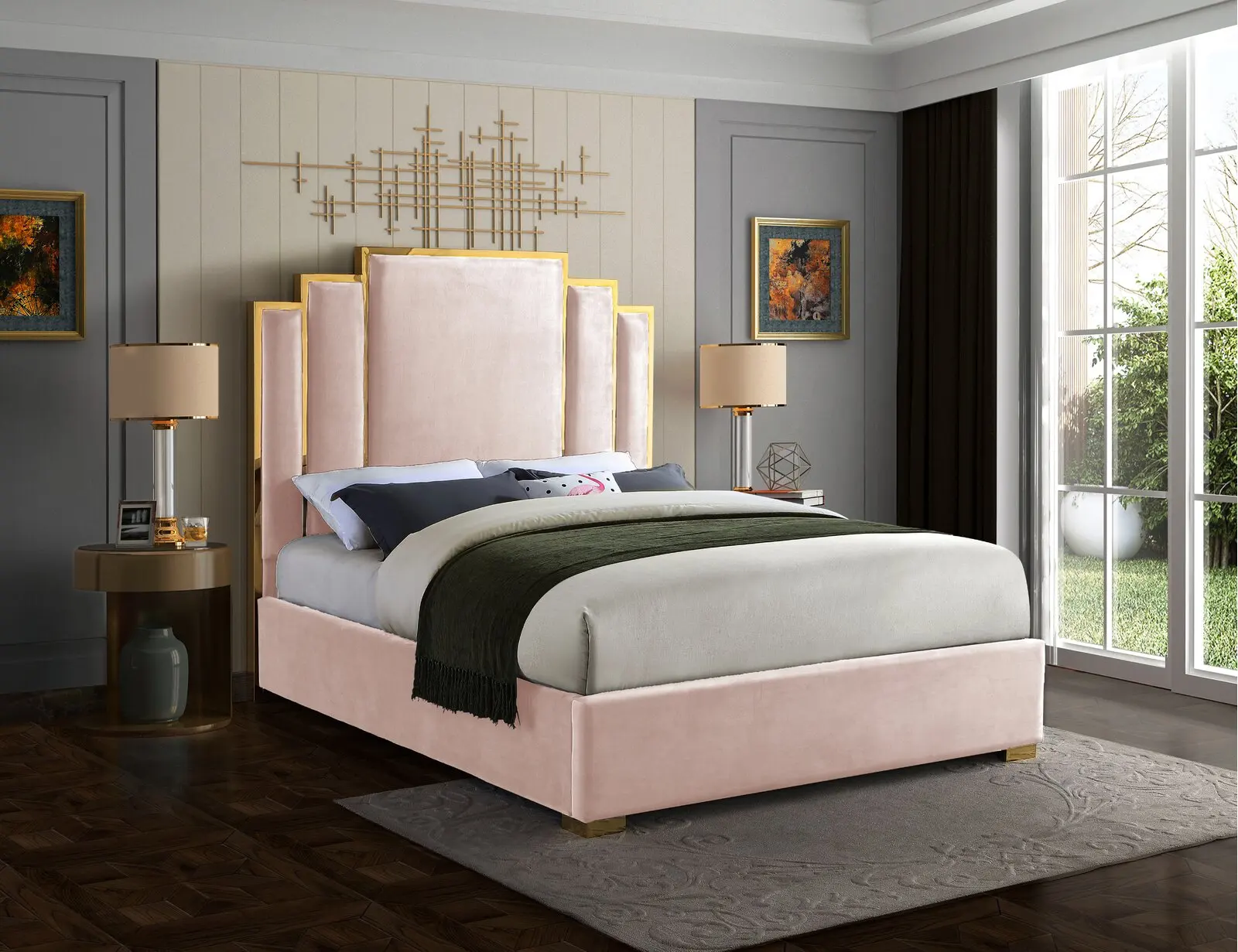 Latest Design Customized Bedroom Furniture Luxury stainless steel bed frame