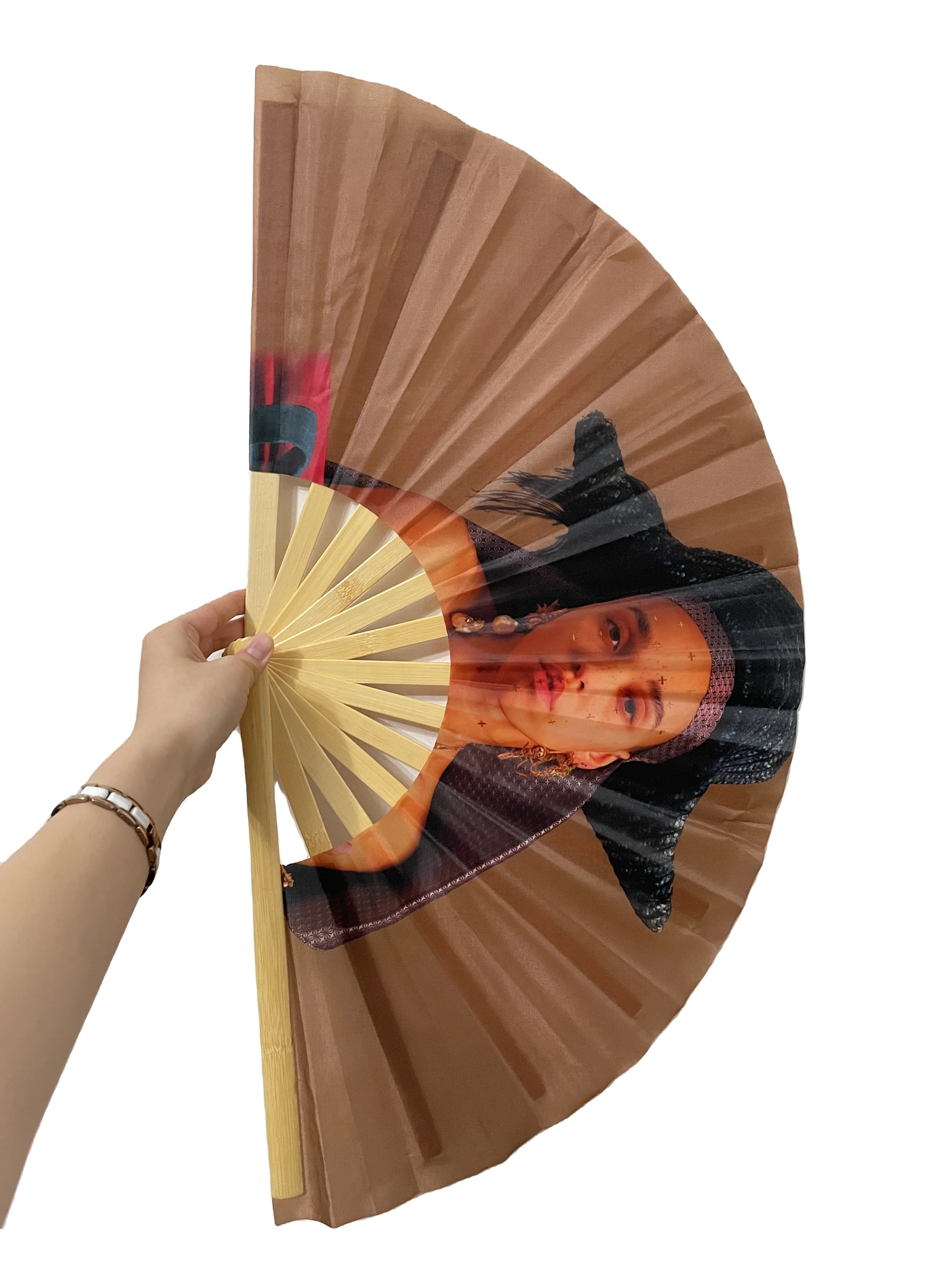 custom printed 13 inches large rave clack hand fan