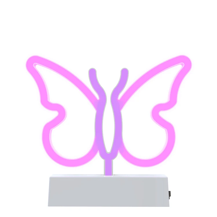 2021 supply pink led  neon tube lights popular butterfly light neon