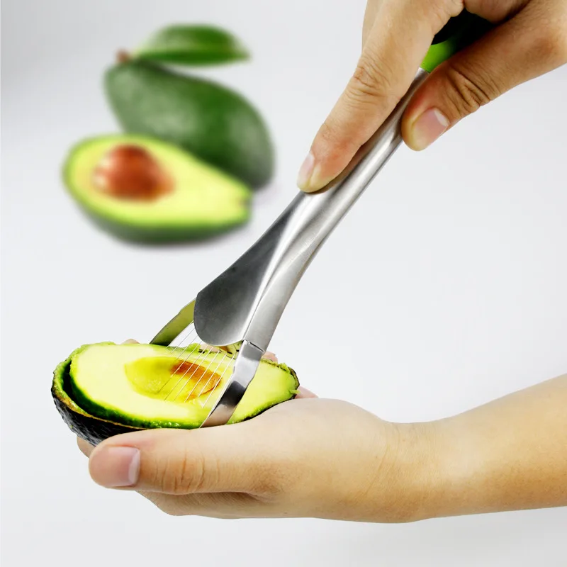 Wholesale Kitchen Gadgets Avocado Slicer Stainless Steel Avocado Corer & Peeler Pitaya Avocado Watermelon Slicer and Pitter Tool