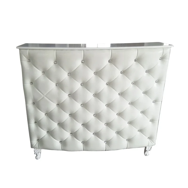 New European-style leather hotel cash register reception desk, high-end hotel service desk, hotel furniture customization