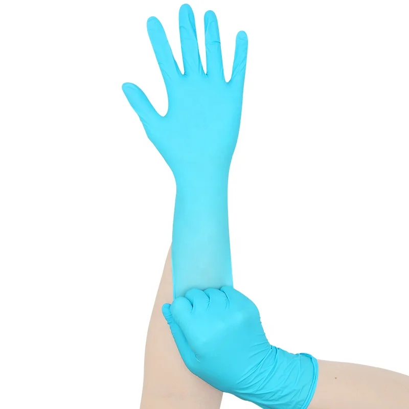 Barber Nitrile Gloves Anti Chemical Waterproof Tattoo Gloves Disposable Powder Free Lake Blue Nitrile Gloves for Beauty Salon