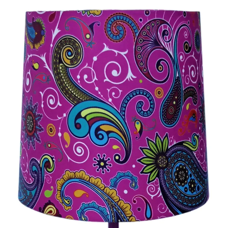
6 Inch Lighting Parts Lampshade Custom Printed Pvc Fabric Colored Lamp Shades 