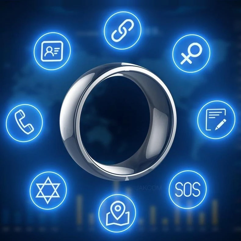 Waterproof Fitness Ring Heart Rate Blood Oxygen Saturation Levels Steps Tracker Smart Ring