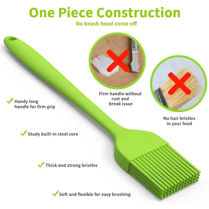 10 Inch Heat Resistant Basting Pastry Brush Food Grade Kitchen Silicone Baking Oil Brush
