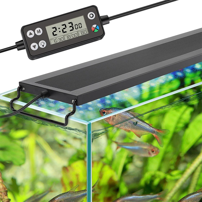 hygger Auto On Off LED Aquarium Light Full Spectrum Fish Tank Light with Remote Controller
