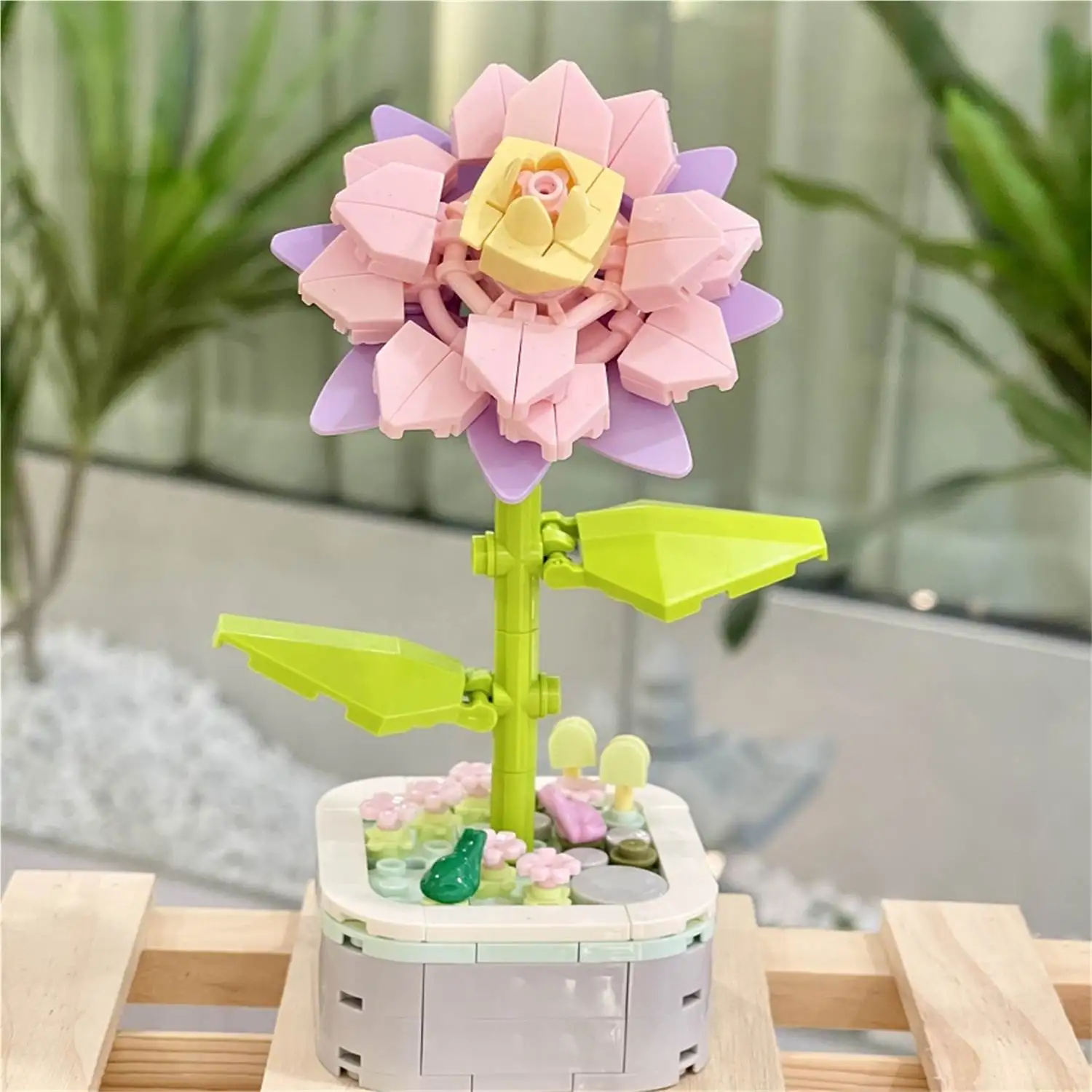 Flower Bouquet Toy Bricks Romantic Kit Home Decoration Assembly Building Blocks Set For Gift
