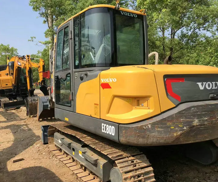 Korea brand second-hand excavator   ec80d good condition 8ton mini used   ec80d digger for cheap price sale in shanghai