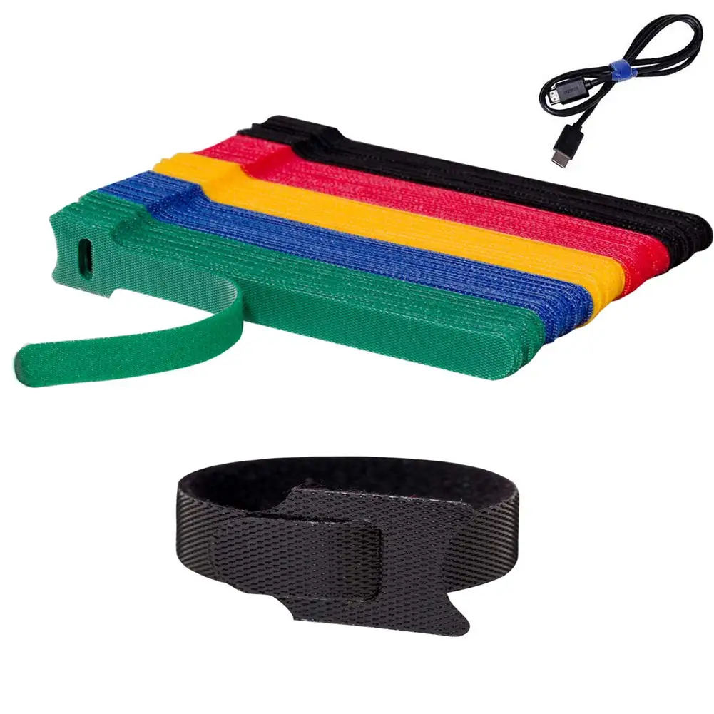 Adjustable Cord Fastening Reusable Fastening Hook Loop Cord Organizer Nylon Cable Ties For Home Office Data Centers Electronics