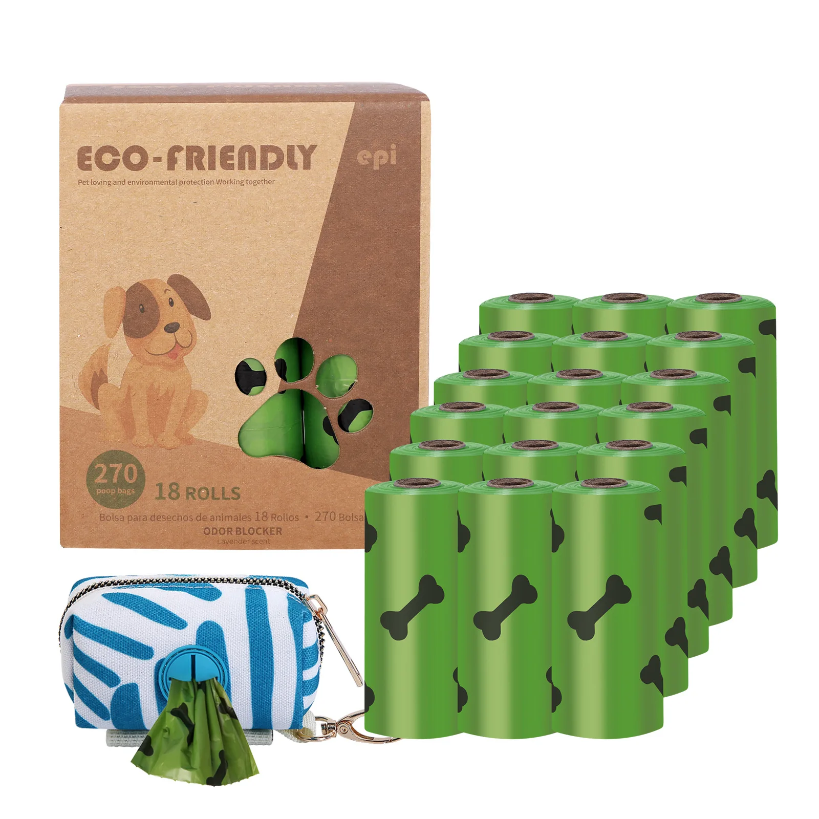 Biodegradable eco friendly custom private label portable 18 36  rolls compost compostable pla pet dog poop bag for training