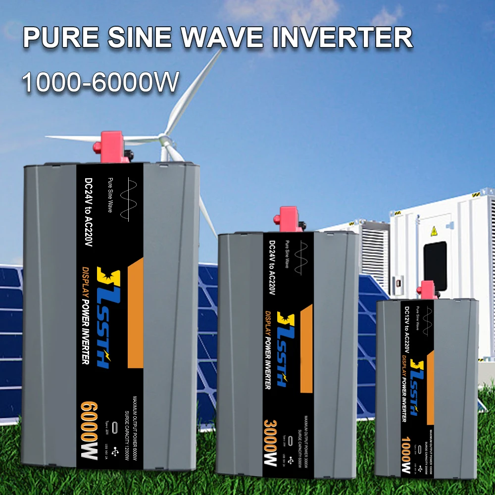 Invertor Pure Sine Wave Power Inverter 12V 24V 48V To 110V 220V Multiple Voltage 3000W 4000W 5000W 6000W Off Grid Solar Inverter