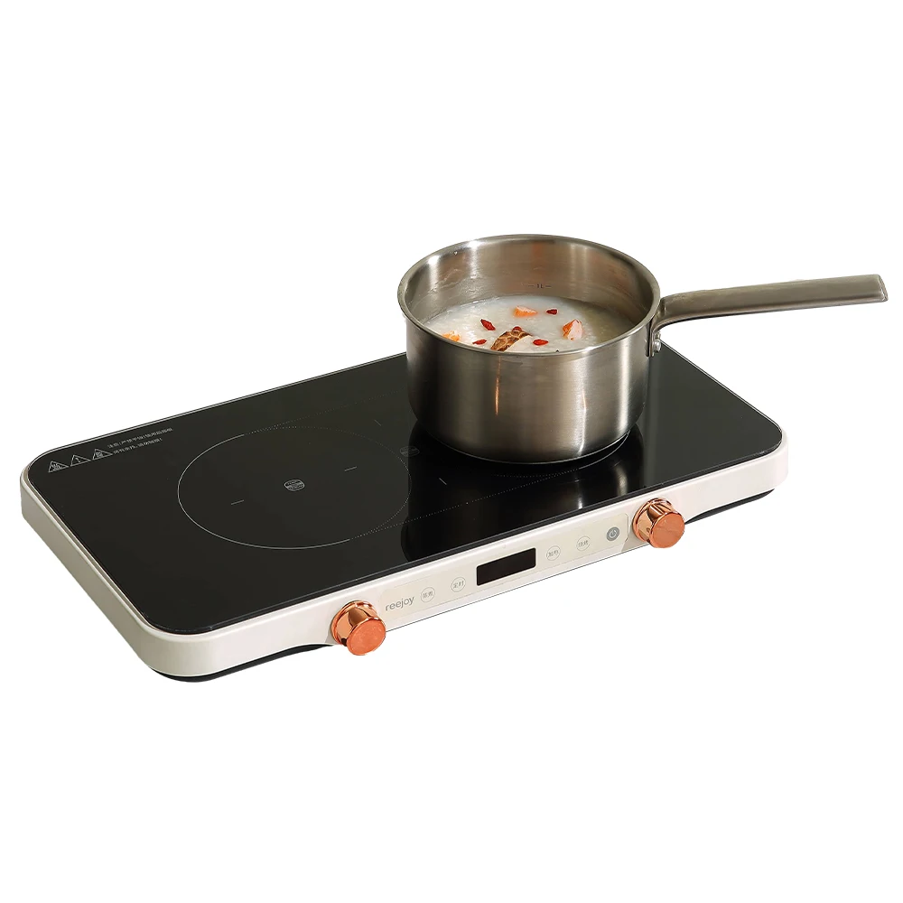 Multi-function Microcrystalline panel Touch + Knob Switch Control Mode Hotpot Double Burner Induction Cooker