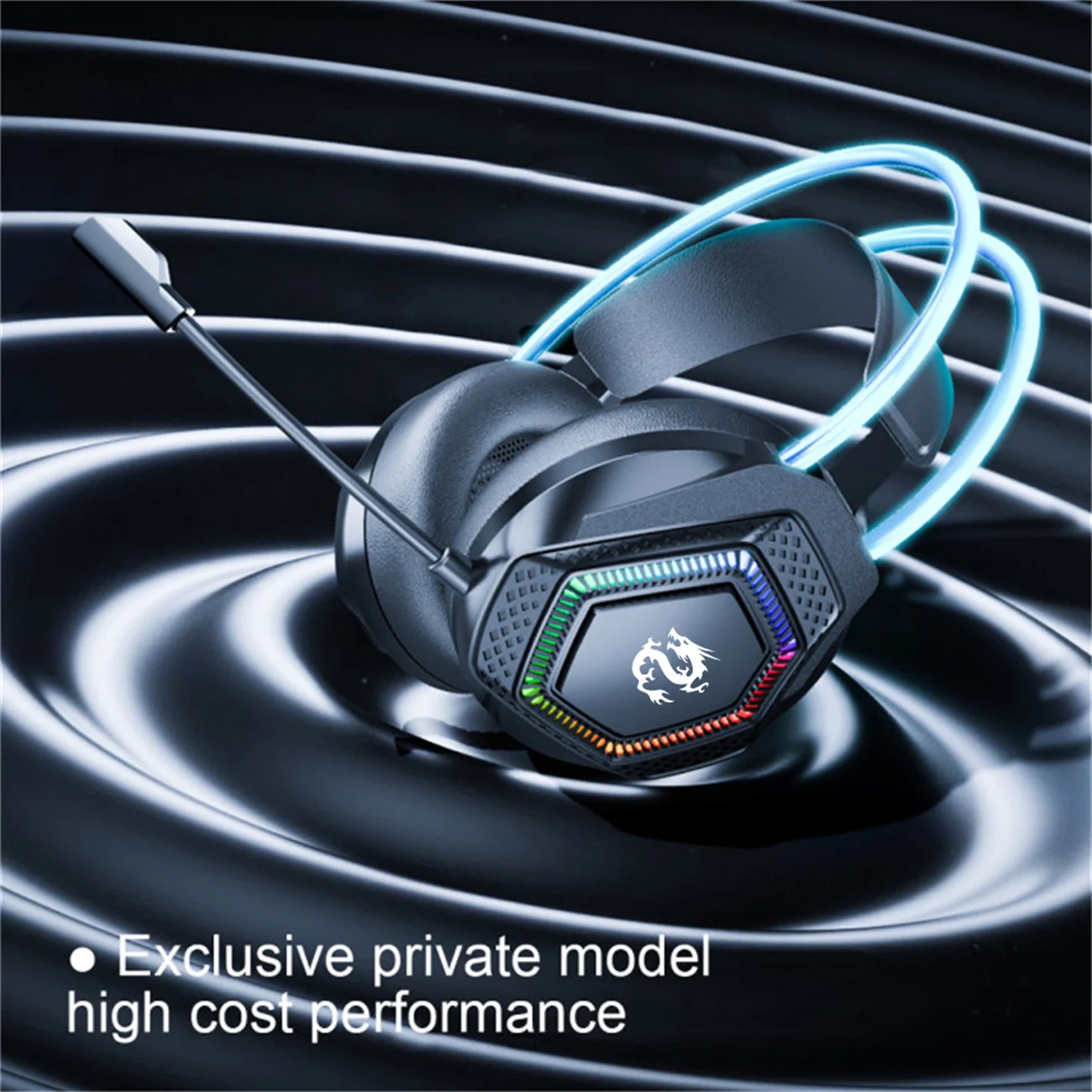 50mm high fidelity neodymium  magnetic  Exclusive Private Model Ergonomic Design RGB Gaming Headset