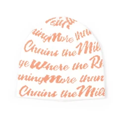 High quality customized beanies hats all over logo knitted jacquard winter hat skull beanie