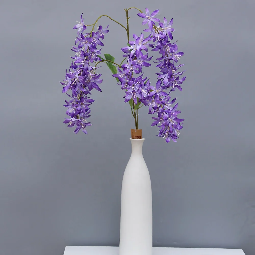 2024New Design 43.31INCH Artificial Wisteria Flowers Real Touch Wisteria Branches For Wedding Party Home Store Decor