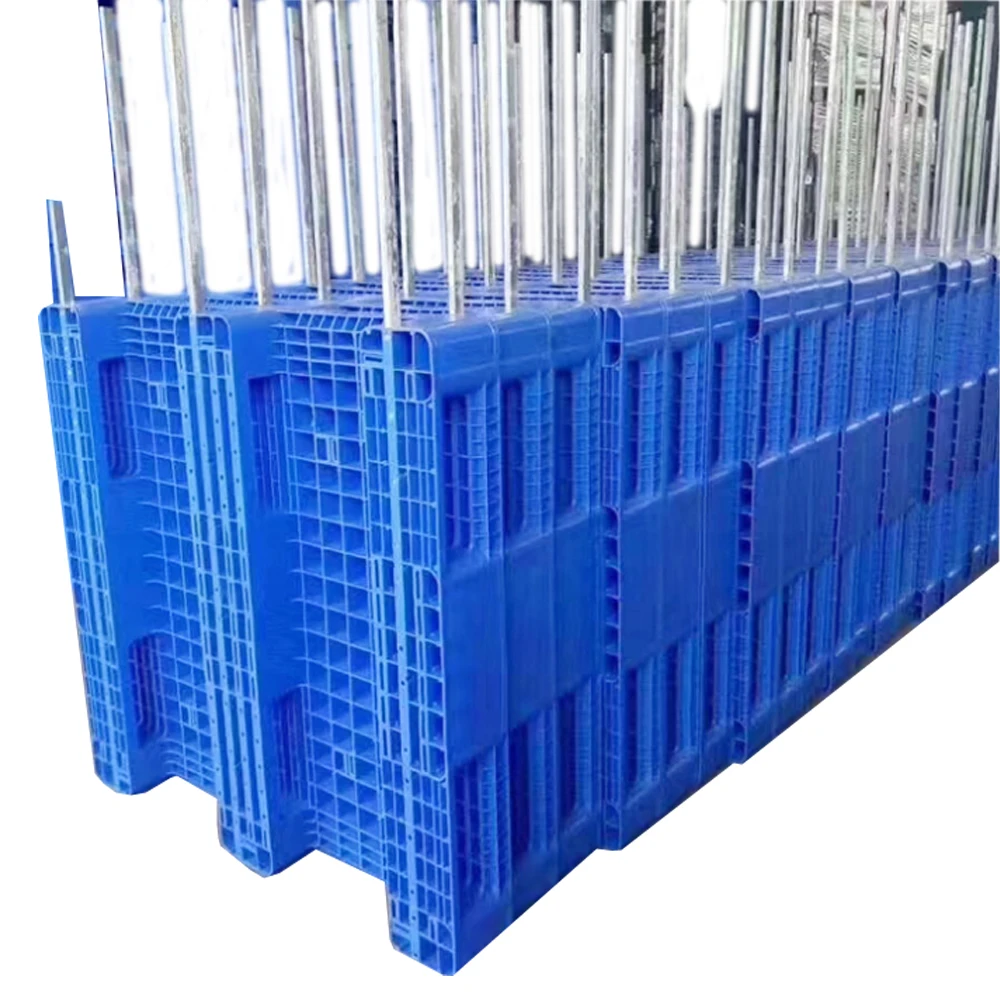 HDPE or PP 1200-1000 Heavy Duty  3 Runners Bottom Forklift Truck grid surface  four entry way Plastic Pallet