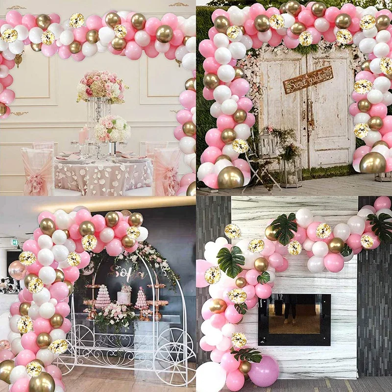
Cheep Balloon Wholesale Rose Gold Pink Balloon Arch Kit for Wedding Birthday Event Party Decoration Balloon Supplies 