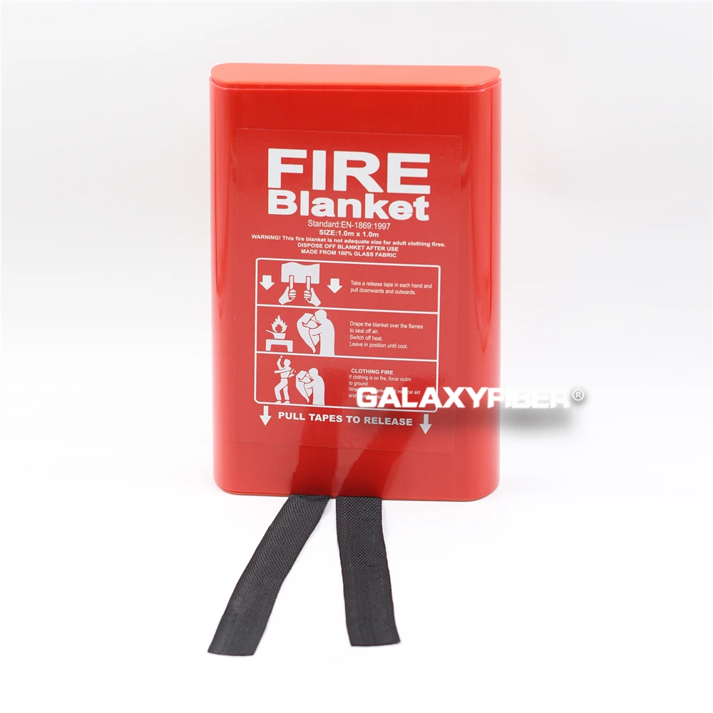 Factory Manufacture Safety Emergency Large Car Fire Resistant Blanket Pvc Hard Box Packing Flame Blanket For Bbq Use