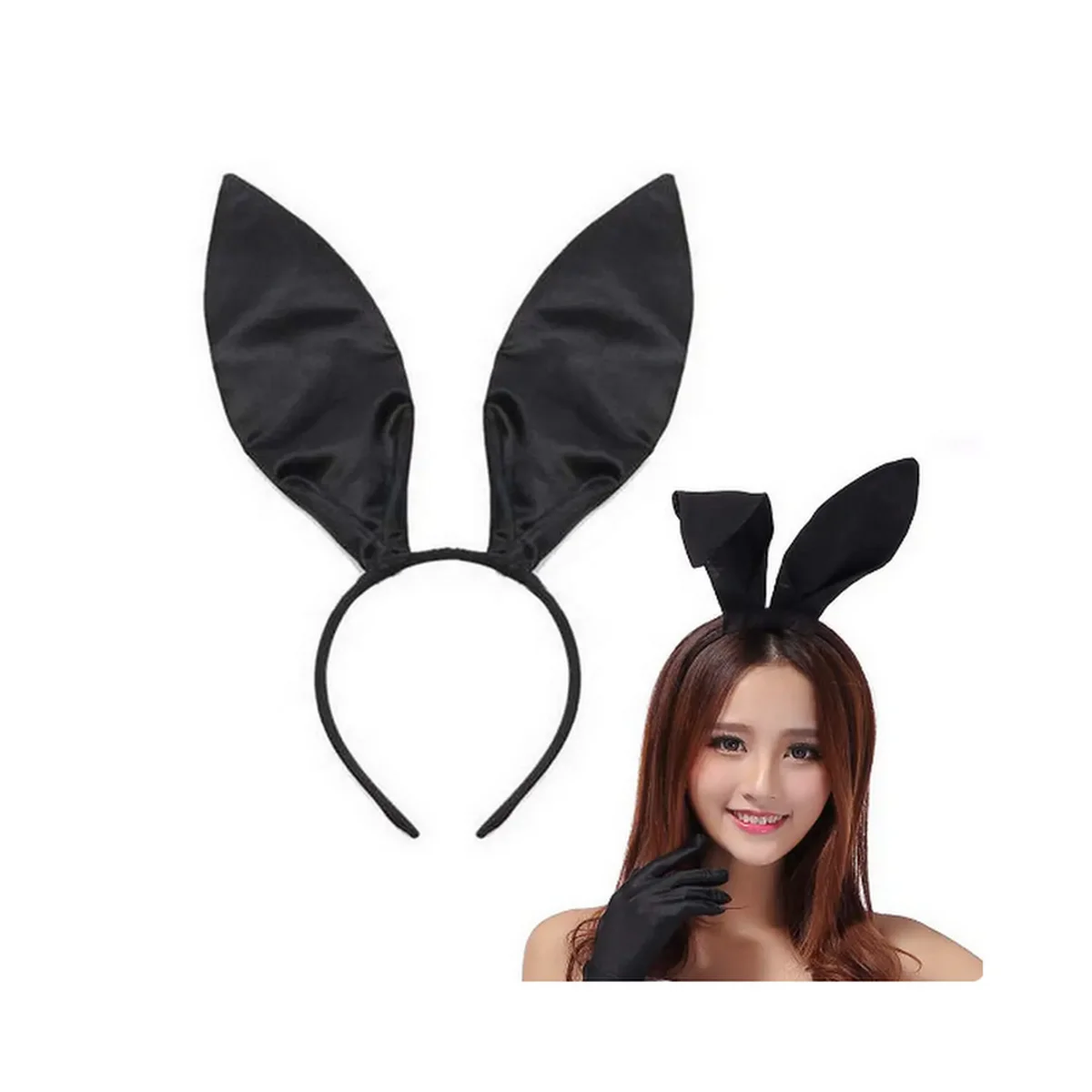 New Black Big Bunny Ears Headband Easter Halloween Party Costume Accessories Easter Nightclub Sweet Sexy Rabbit Ear Hair