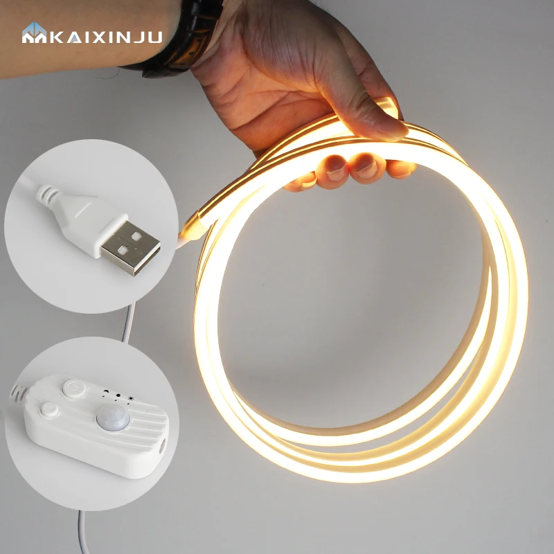 5V flexible neon strip light led low voltage super bright battery box computer usb interface silicone IP65 strip light