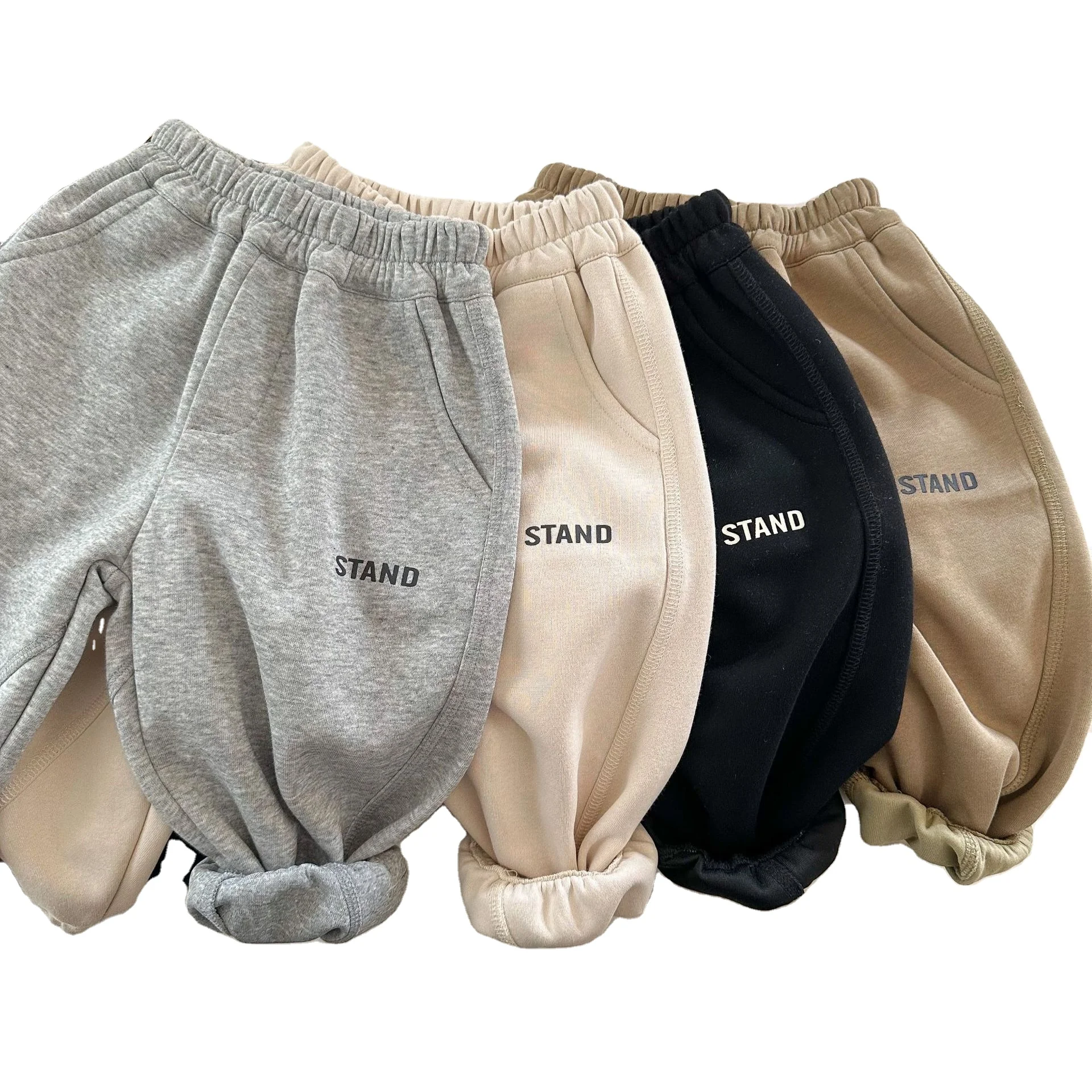 Детские хлопковые брюки Новые повседневные однотонные детские для мальчиков эластичные штаны комбинезоны детей 2-8 лет