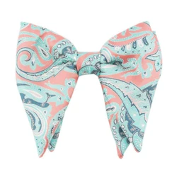 high quality fashion paisley pattern oversized large polyester party bow ties for men