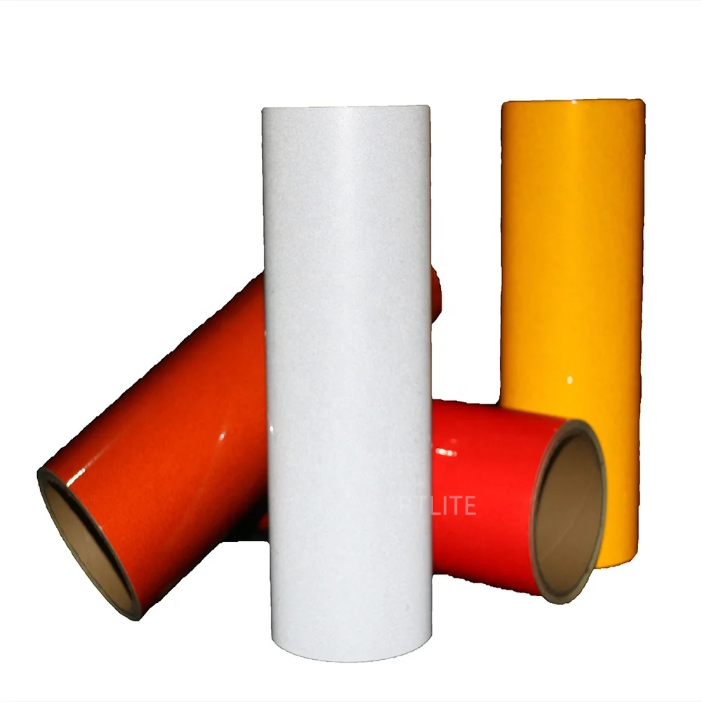 Manufacturer 3100  Glass Beads Retro Self Adhesive Vinyl Safety Sign Plotter cutting Reflective Sheeting Film Roll